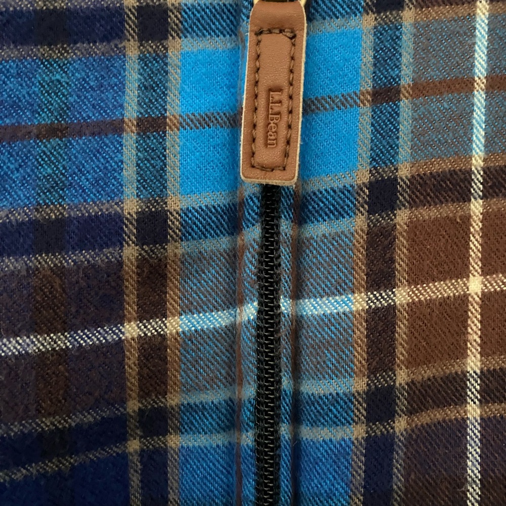 L.L. Bean Blue and Brown fleece lined Plaid Jacket size XL - Picture 5 of 8
